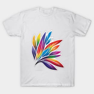 Vibrant Spectrum Feather Design No. 451 T-Shirt